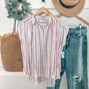 NEW Old Navy striped button down top